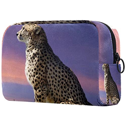 Herren Kulturbeutel, Reise Kulturbeutel, Dopp Kit für Männer, Reise Badezimmer Tasche Herren Rasierset, Reise Kit Kleine Taschen für Männer,Tierischer Gepard Sonnenuntergang von Generic