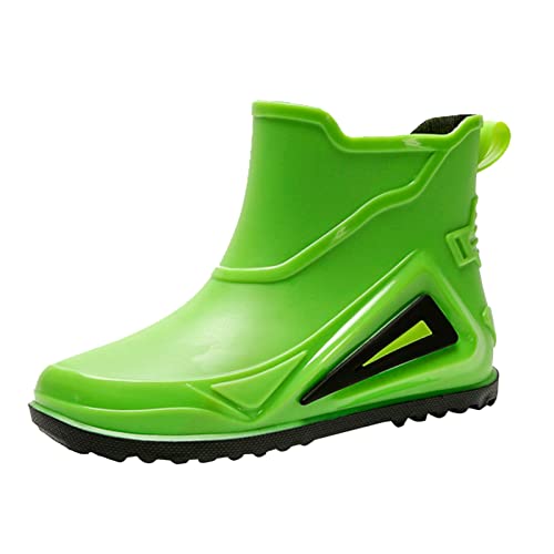 Herren Kurze Gummistiefel Wasserdicht Footwear Mode Outwear Angeln Schuhe Sicherheitsstiefel Dicke Sohle rutschfest Verschleißfeste Küche Gummischuhe Männer (Green, 43) von Generic