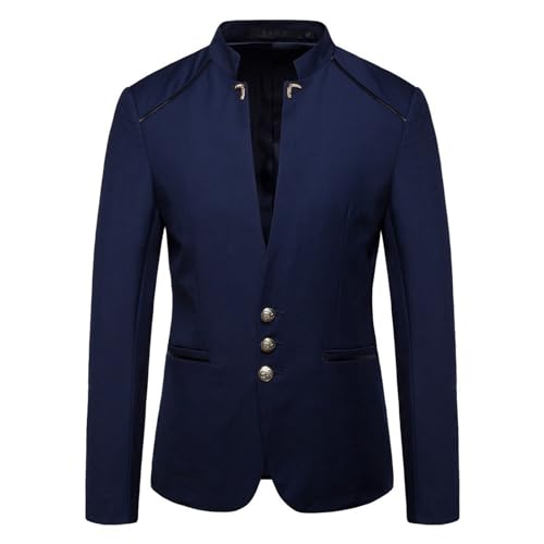 Herren Lässiger Blazer Ständer Kragen Feste Farbfarbe Anzug Blazer Entspannter Seitentaschen Anzug Herren Lässiger Blazer Ständer Kragen Feste Farbfarbe Anzug Blazer Entspannter Seitentaschen Anzug von Generic