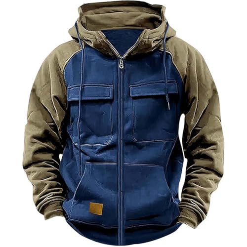Herren Langarm Kapuzenpullover Herren Lässiger Modischer Outdoor Reißverschluss Langarm Kapuzenpullover Personalisierte Hoodies Herren Sweatshirt Rundhals von Generic