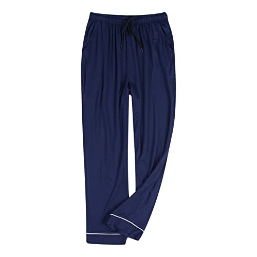 Herren Lange Schlafanzughose Einfarbige Pyjamahose Schlafhose Haushose Freizeithose Yogahose mit Gürtel und Taschen Pyjamahose für von Generic