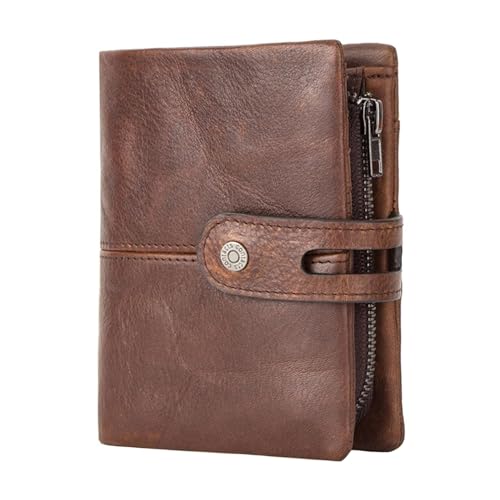 Herren Leder Bifold Wallet RFID Blockierung Vintage Rindsleder Kompaktes Design für Alltag oder Reisen, Braun Herren Leder Bifold Wallet RFID Blockierung Vintage Rindsleder Kompaktes Design für Alltag oder Reisen, Braun von Generic