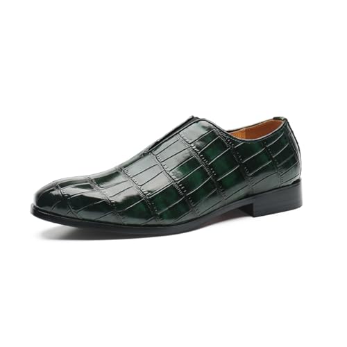 Herren Leder Kleid Loafers Schuhe Business Und Partys Formale Veranstaltungen Smoking Slippers Loafers,Dark Green,37 EU von Generic