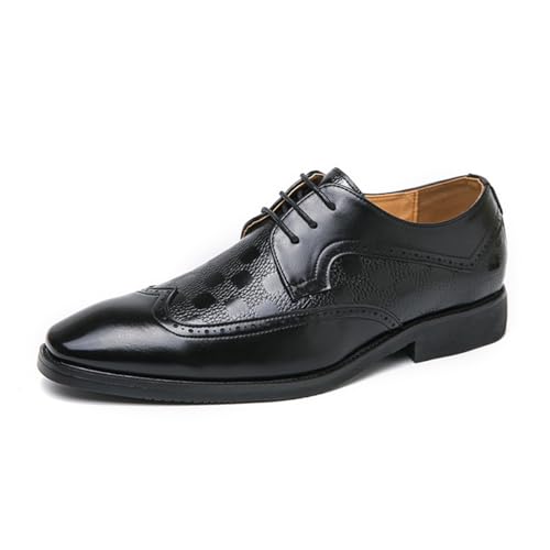 Herren Leder Smoking Kleid Schuhe Klassisch Schnürung Formell Walk Oxford Für Hochzeit Anzug Büro,Schwarz,42 EU von Generic