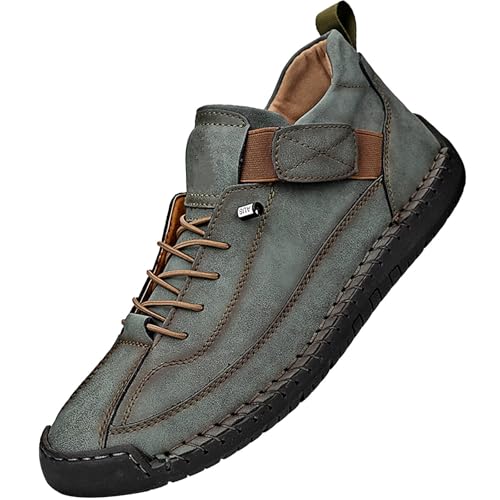 Herren Leder Stiefel Mit ReißVerschluss HandnäHte Kurze Stiefel FüR Herren Gummi Sohle Wanderschuhe Arbeiteschuhe Gehen Motorrad Modeschuhe Casual Leder Loafers Fahren Schuhe Bequeme Slip-On Sneaker Herren Leder Stiefel Mit ReißVerschluss HandnäHte Kurze Stiefel FüR Herren Gummi Sohle Wanderschuhe Arbeiteschuhe Gehen Motorrad Modeschuhe Casual Leder Loafers Fahren Schuhe Bequeme Slip-On Sneaker von Generic