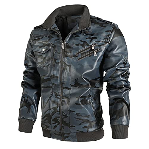 Herren Lederjacke Herrenjacke Echtlederjacke Echtleder Wildleder Winterjacke Kunstlederjacke Kunstleder Jacke Tactical Jacke Bikerjacke üBergangsjacke Wasserdicht Warm Windbreaker Bomberjacke von Generic