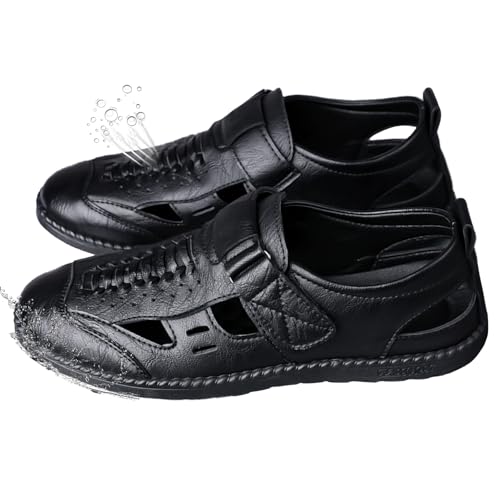 Herren Ledersandalen für den Sommer Rutschfest Bequeme Trekkingschuhe mit Verstellbare Wanderschuhe Sport Geschlossene Strandsandalen 41 Herren Ledersandalen für den Sommer Rutschfest Bequeme Trekkingschuhe mit Verstellbare Wanderschuhe Sport Geschlossene Strandsandalen 41 von Generic