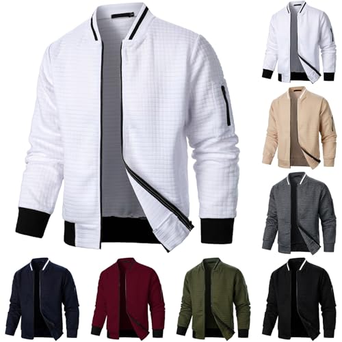 Herren Leicht Bomberjacke Dünne Blouson Jacke Freizeit Sommer Übergangsjacke Lässig Sportlich Fliegerjacke mit Multi Taschen Herren Jacke Leichte Freizeit Übergangsjacke Langarm Outdoor Sportjacke von Generic