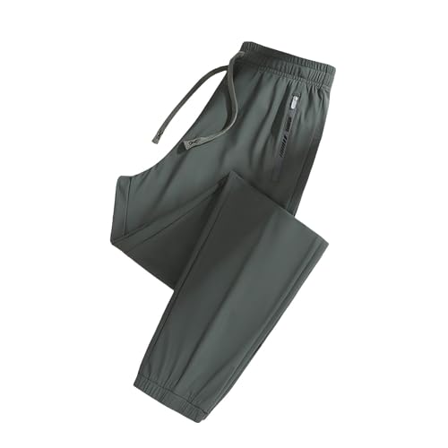 Herren Leichte Jogginghose mit Zip-Taschen Offen Beinabschluss Trainingshose Meshgewebe Atmungsaktiv Sporthose Weich Sweathose Sporthose Herren, Freizeithose Sport Hosen Männer, Laufhose fließendes von Generic