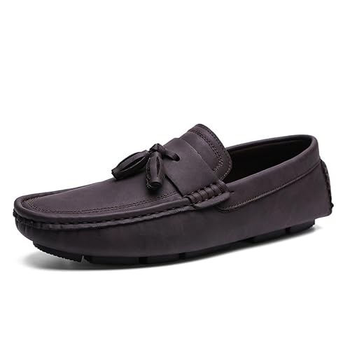 Herren-Loafer, quadratische Zehenpartie, PU-Leder, Penny-Loafer mit Quaste, rutschfest, flexibel, modisch, for den Außenbereich(Brown,39 EU) von Generic