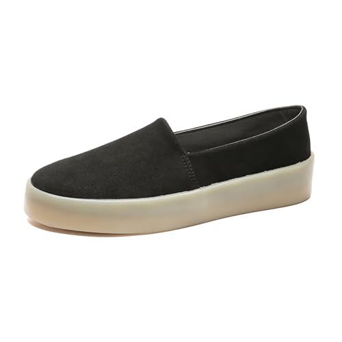 Herren Loafers Slip-On Mokassins Wildleder Anzug Schuhe, Leicht Und Atmungsaktiv Mit Gummisohle Stilvolle Herren Loafers,Schwarz,40 EU von Generic