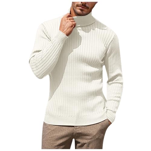 Herren Longsleeve Rollkragenpullover - Regular Fit Rollkragenshirt Basic Rollkragenshirt Langarm Premium Qualität Oversize Winter Sport Arbeitspullover Rundhals Feinstrick Jumper Sweater Männer von Generic