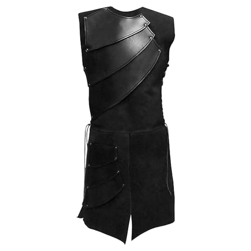Herren Mittelalter Kostüm Ärmellos Rundhals-Ausschnitt Mittelalter Waffenrock Tunika mit Bandage Design Fun Kostüm-Outfits Herren Mittelalter Kostüm Ärmellos Rundhals-Ausschnitt Mittelalter Waffenrock Tunika mit Bandage Design Fun Kostüm-Outfits von Generic
