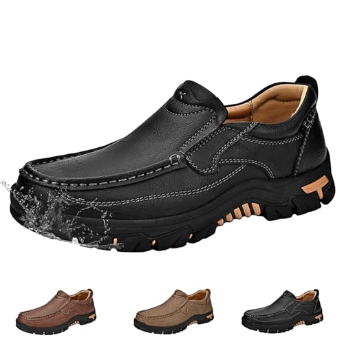 Herren Mokassins Wanderschuhe wasserdichte Atmungsaktive Leichte Trekkingschuhe rutschfeste Outdoorschuhe für Camping Wandern 50 von Generic