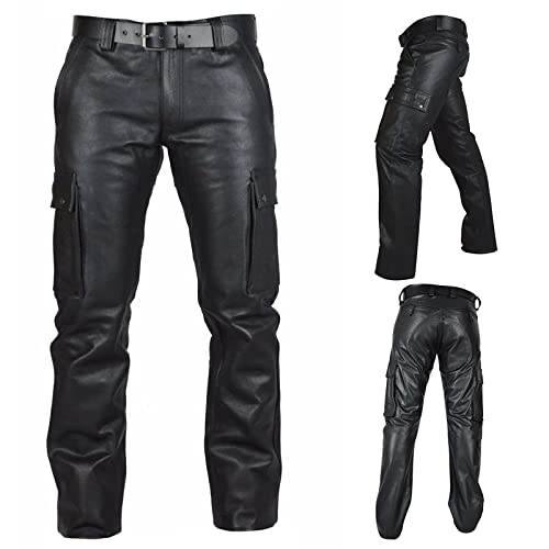 Herren Motorrad Lederhose Slim Fit Kunstleder Hosen Bühnenshow Kostüm Leggings Lederjeans Leder für Nachtclub Lange Regular Fit Freizeithose Wasserdicht Winddicht Schwarz Hose Herren Motorrad Lederhose Slim Fit Kunstleder Hosen Bühnenshow Kostüm Leggings Lederjeans Leder für Nachtclub Lange Regular Fit Freizeithose Wasserdicht Winddicht Schwarz Hose von Generic
