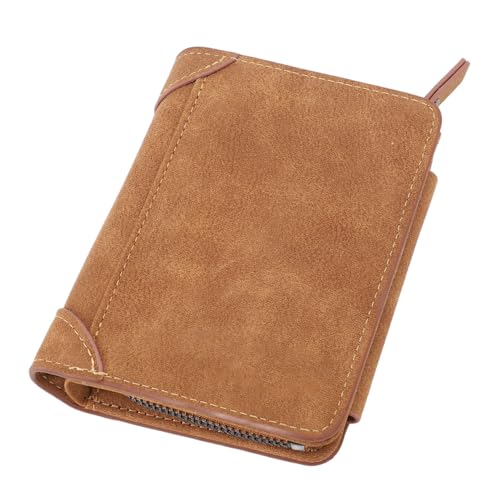 Herren-Münzbrieftasche, Kurze Herren-Geldbörse aus PU-Leder, Tragbar Als Geschenk (Brown) von Generic