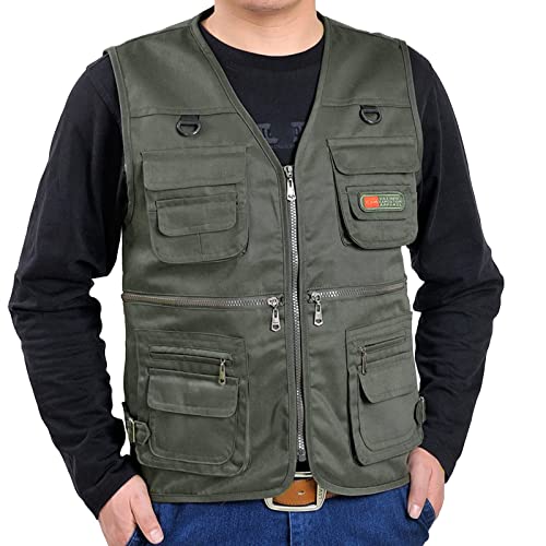 Herren Outdoor Weste Mit Vielen Taschen Schnelltrocknend Multifunktions Weste FüR Angler Wander Multifunktions Weste Arbeit Reise Fotografie äRmellos Jacke Mit Vielen Praktischen Taschen von Generic
