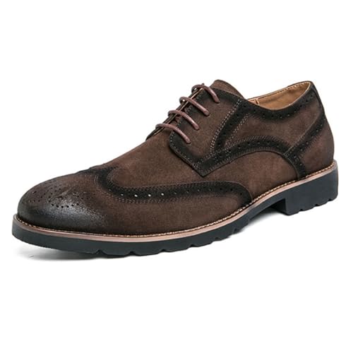 Herren Oxford Kleid Schuhe Leichte Mode Formell Business Brogue Schnürung Design Unkraut Jäten Abschlussball Schuhe,Braun,40 EU von Generic