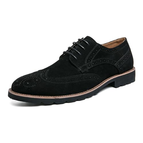 Herren Oxford Kleid Schuhe Leichte Mode Formell Business Brogue Schnürung Design Unkraut Jäten Abschlussball Schuhe,Schwarz,44 EU von Generic
