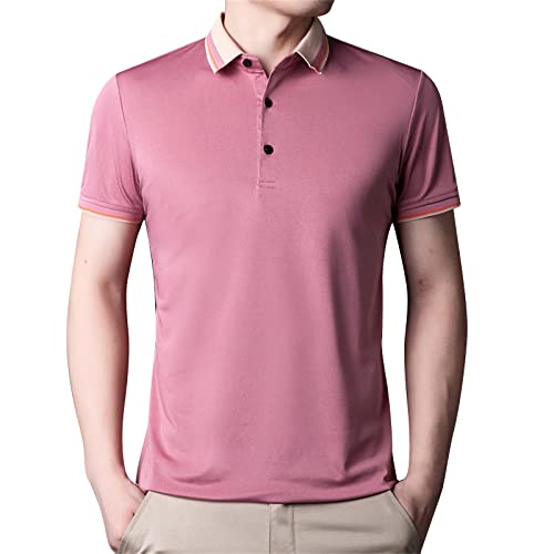 Herren Poloshirt Kurzarm Polohemd Slim Fit Golf Polo,Rote Poloshirts Herren,Kurzarm Polohemd,Polohemd Besticken Lassen,Herren Hemden Übergröße Bügelfrei,Polo Shirt Bordeaux von Generic