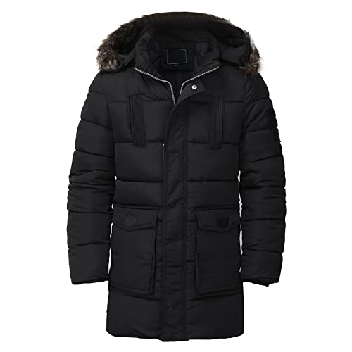 Herren Puffer Jacke Daunenmantel Steppmantel Wintermantel Herren 3XL Baumwolle Winter Warm Atmungsaktiv Warm Hooded Winter Jacket Geschenke für Männer Langarm Daunenjacke von Generic