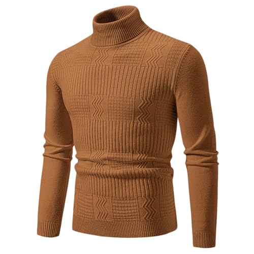 Herren Pullover - Half Zip Pullover Herren Ohne Kapuze Leichter Arbeitspullover Gerippter Kragen mit Stehkragen und Reißverschluss Slim fit Feinstrick Winterpullover von Generic