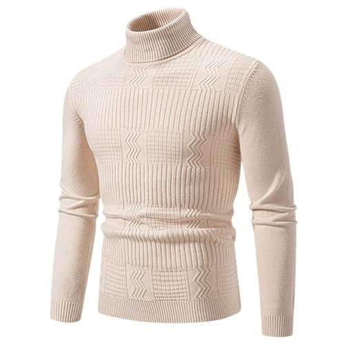 Herren Pullover - Half Zip Pullover Herren Ohne Kapuze Leichter Arbeitspullover Gerippter Kragen mit Stehkragen und Reißverschluss Slim fit Feinstrick Winterpullover von Generic