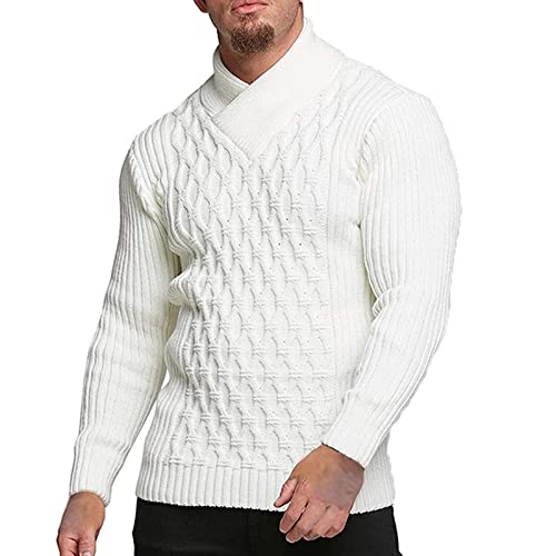 Herren Pullover Strickpullover V Ausschnitt Modern Bluse Tops Herbst Winter Sweatshirt Slim Fit Freizeit Langarm Männer Basic für Sport Und Freizeit von Generic