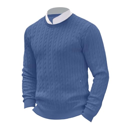 Herren Pullover mit Rundhalsausschnitt Strickpullover Feinstrick Winterpullover Sweater Männer Basic Warmer Strickpulli Slim Fit Knitted Shirt Einfarbig Oberteile Freizeit Sweatshirt von Generic