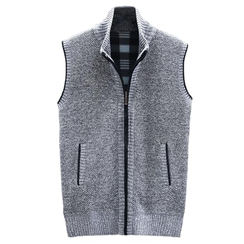 Herren Pullunder Strickweste Fleece-Fütterung Ärmellose Dicke Cardigan Gestrickt Strickjacke Mit Reißverschluss Übergangsjacke Warme Winterjacke Sweatjacke Herren Pullunder Strickweste Fleece-Fütterung Ärmellose Dicke Cardigan Gestrickt Strickjacke Mit Reißverschluss Übergangsjacke Warme Winterjacke Sweatjacke von Generic