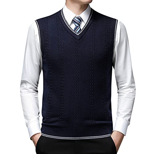 Herren Pullunder Weste Ärmellose Strickweste V-Ausschnitt Sleeveless Weste Classic Business Golfweste aus Winter Strickwaren Slim Fit Pullover Tanktops für Männer Herren Pullunder Weste Ärmellose Strickweste V-Ausschnitt Sleeveless Weste Classic Business Golfweste aus Winter Strickwaren Slim Fit Pullover Tanktops für Männer von Generic