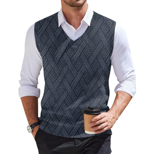 Herren Pullunder Wolle Herren Pullover V-Ausschnitt Sweater Vest Men Pullunder Herren Wolle Herren+Weste Männer Weste Strick Weste Herren Frühling Strickweste Herren Wolle Pullunder Herren von Generic
