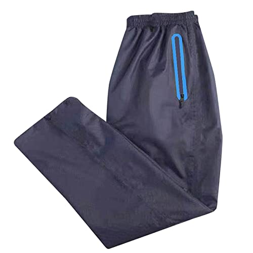 Herren Regenhose Fahrrad Wasserdicht Überziehhose Wanderhose Atmungsaktiv Winddicht Outdoorhose für Wandern Relaxed Fit Regen-Hose Bikewear, Herren Regenhose schwarz von Generic
