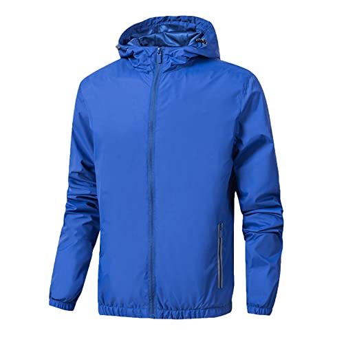 Herren Regenjacke Wasserdicht Outdoorjacke Wasserdicht Atmungsaktiv Windjacke Camping Outdoor Männer Windbreaker Rain Freizeitjacke mit Kapuze BU2 4XL von Generic