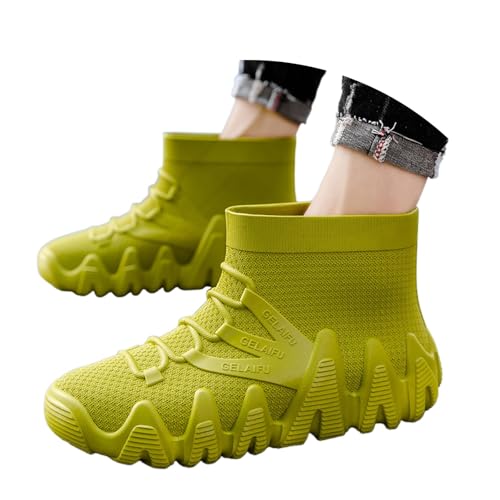 Herren Regenstiefel wasserdichte Gummistiefel für Outdoor Arbeit Garten Wandern Angeln mit Rutschfester Sohle robuste Stiefel für Männer (B-Green, 44) von Generic