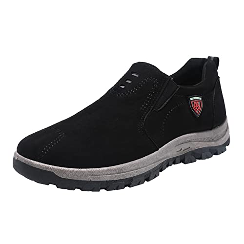 Herren Reine Farbe Mode lässige Sportschuhe im Frühjahr Walking Schuhe Herren Wasserdicht Weit Bequeme Schuhe Herren Schwarz von Generic