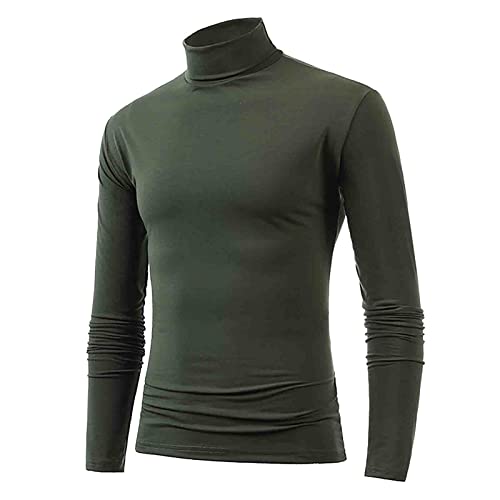 Herren Rollkragenshirt Einfarbig Langarm,Herren Longsleeve Rollkragenpullover Regular Fit Rollkragen Pullover Baumwolle Sweatshirt Unterzieh Elastisch von Generic