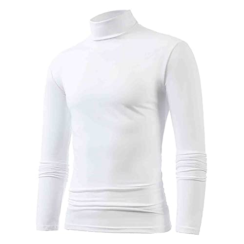 Herren Rollkragenshirt Einfarbig Langarm,Herren Longsleeve Rollkragenpullover Regular Fit Rollkragen Pullover Baumwolle Sweatshirt Unterzieh Elastisch von Generic