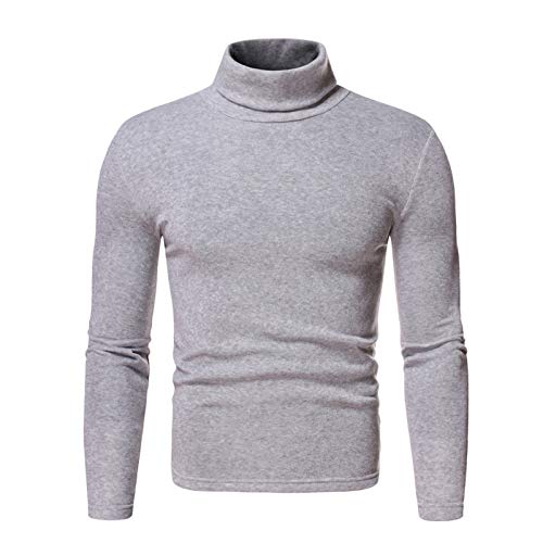 Herren Rollkragenshirt Langarm,Herren Longsleeve Rollkragenpullover Regular Fit Langarmshirts Rollkragen Pullover Baumwolle Sweatshirt Unterzieh Elastisch Einfarbig von Generic