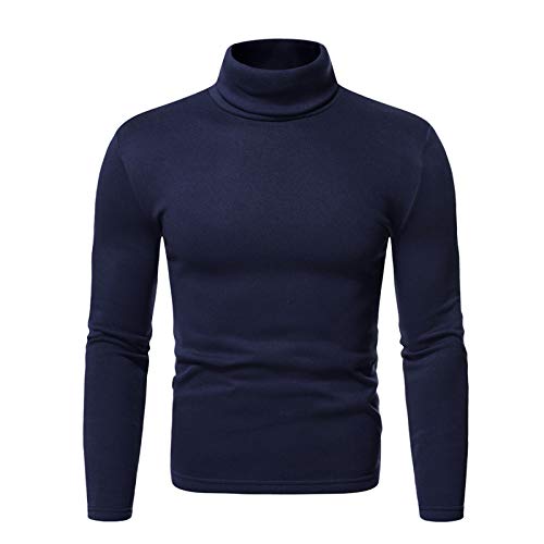 Herren Rollkragenshirt Langarm,Herren Longsleeve Rollkragenpullover Regular Fit Langarmshirts Rollkragen Pullover Baumwolle Sweatshirt Unterzieh Elastisch Einfarbig von Generic