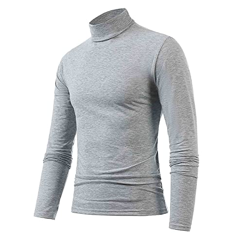 Herren Rollkragenshirt Langarm,Herren Longsleeve Rollkragenpullover Regular Fit Langarmshirts Rollkragen Pullover Baumwolle Sweatshirt Unterzieh Elastisch Einfarbig von Generic