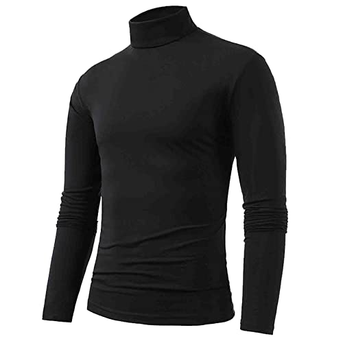 Herren Rollkragenshirt Langarm,Herren Longsleeve Rollkragenpullover Regular Fit Langarmshirts Rollkragen Pullover Baumwolle Sweatshirt Unterzieh Elastisch Einfarbig von Generic