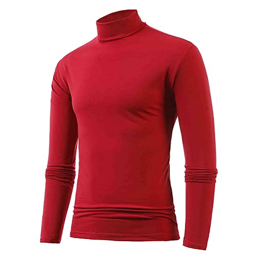Herren Rollkragenshirt Langarm,Herren Longsleeve Rollkragenpullover Regular Fit Langarmshirts Rollkragen Pullover Baumwolle Sweatshirt Unterzieh Elastisch Einfarbig von Generic