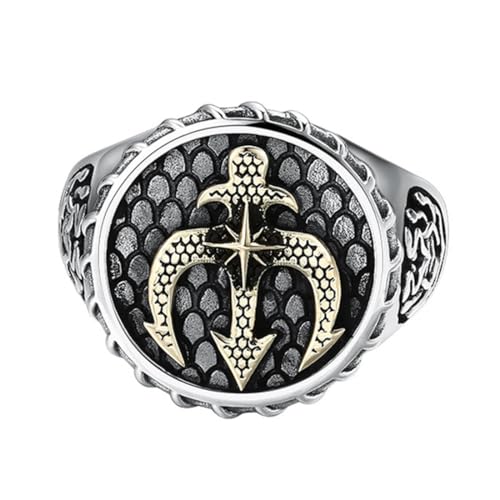 Herren S925 Sterling Silber Ankerring, offener und verstellbarer Vintage Ankerring von Generic
