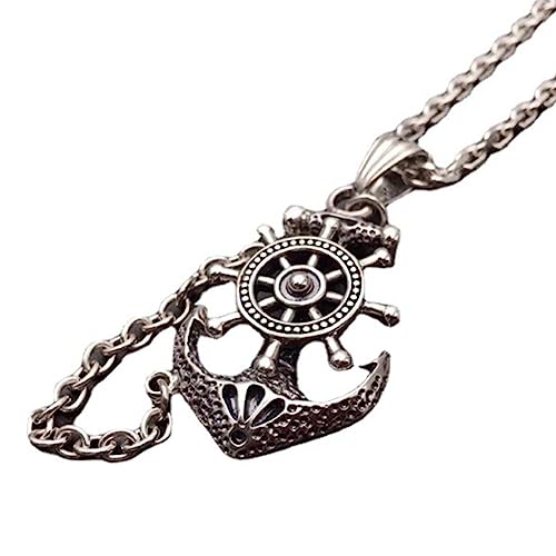 Herren S925 Sterling Silber Einzigartige Persönlichkeit Vintage Schiffsanker Anhänger von Generic