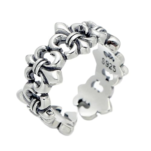 Herren S925 Sterling Silber Kreuzring, Vintage Mode Religiöser Offener Kreuzring,Silber,9 von Generic