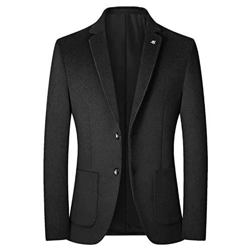 Herren Sakko Elegant Slim Fit Stehkragen Anzugjacke Modern Blazer Elegante Luxus Freizeit Jackett Business Stehkragen Wollmantel Sakko Slim Fit Stehkragen Anzugjacke für Festlich Hochzeit Party von Generic