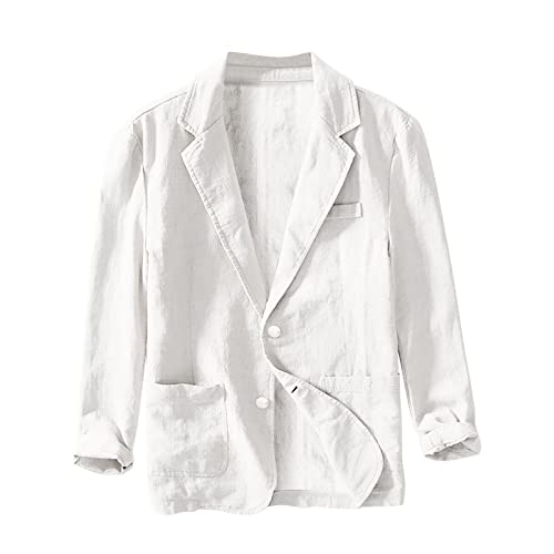 Herren Sakko Leinen Sommer Anzugjacke Casual Slim Fit Blazer Mit Zwei Knopf Freizeit Mode Jacke Leicht Luftig Sportsakko Schlichter Einfarbig Mantel Mit Taschen Herren Sakko Leinen Sommer Anzugjacke Casual Slim Fit Blazer Mit Zwei Knopf Freizeit Mode Jacke Leicht Luftig Sportsakko Schlichter Einfarbig Mantel Mit Taschen von Generic