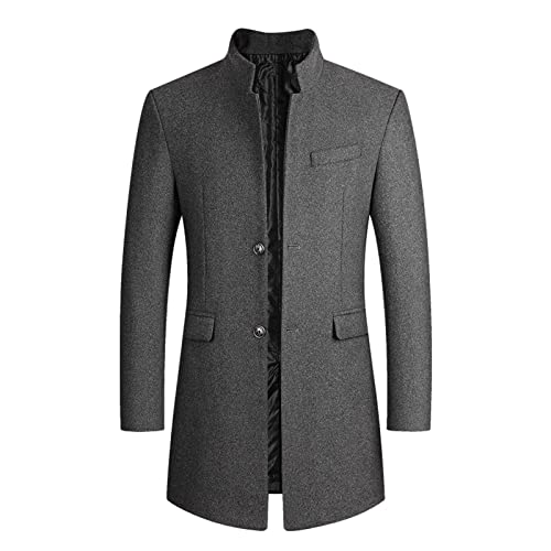 Herren Sakko Sportlich Anzugjacke Slim Fit Business Blazer Elegante Luxus Freizeit Jackett Business Stehkragen Wollmantel Sakko für Hochzeit Party Festlich Abschlussball von Generic