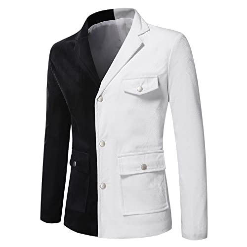 Herren Sakko Sportlich Anzugjacke Slim Fit Business Blazer Elegante Luxus Freizeit Jackett Business Stehkragen Wollmantel Sakko für Hochzeit Party Festlich Abschlussball von Generic